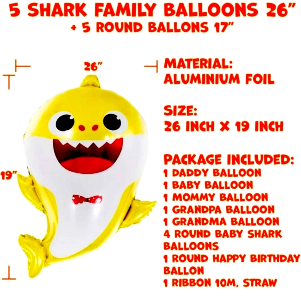 Baby Shark Foil Balloons